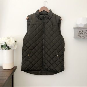 Zenana Outfitters quilted puffer vest brown large